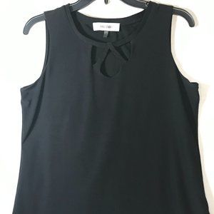 Jones Studio Blouse/Shell Front Lining Cutout Neckline Black Size M